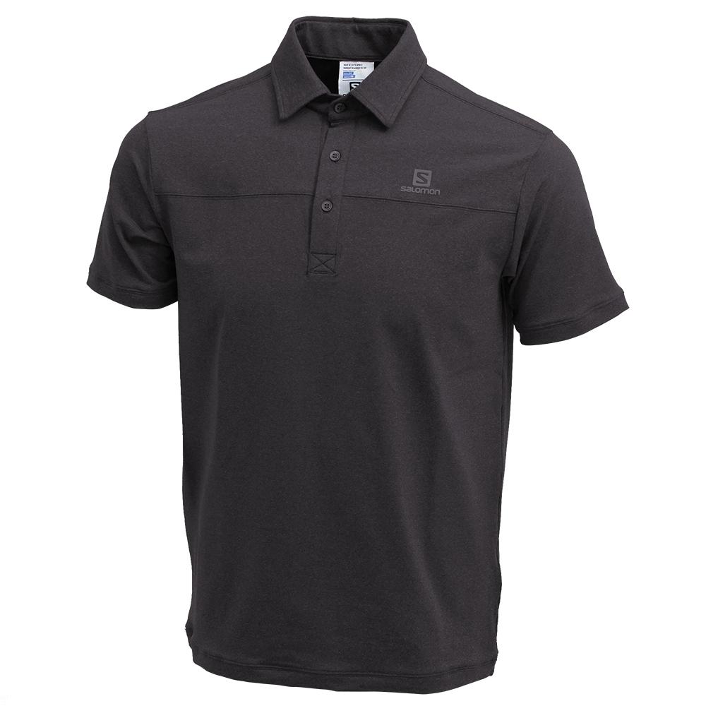 Salomon CUSTOM SS POLO M - Mens Polo - Black - NZ (83641-ZFKP)
